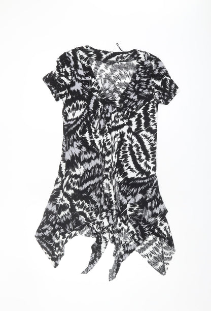 M&Co Women's Black & White Animal Print T-Shirt Size 10