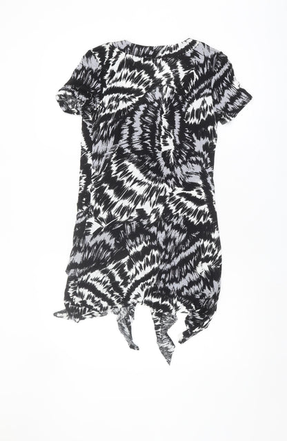 M&Co Women's Black & White Animal Print T-Shirt Size 10