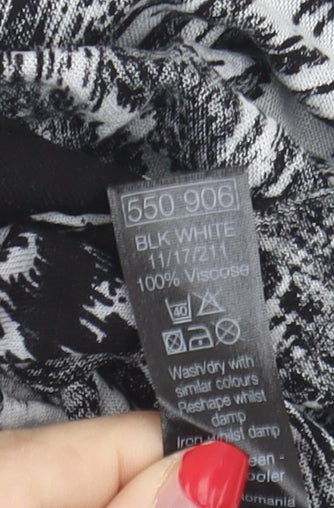 M&Co Women's Black & White Animal Print T-Shirt Size 10