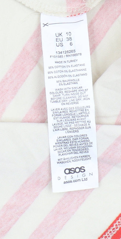 ASOS DESIGN Women's Multicoloured Striped Dress, Size 10