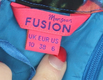 Monsoon Women's Multicoloured Floral Mini Dress Size 10