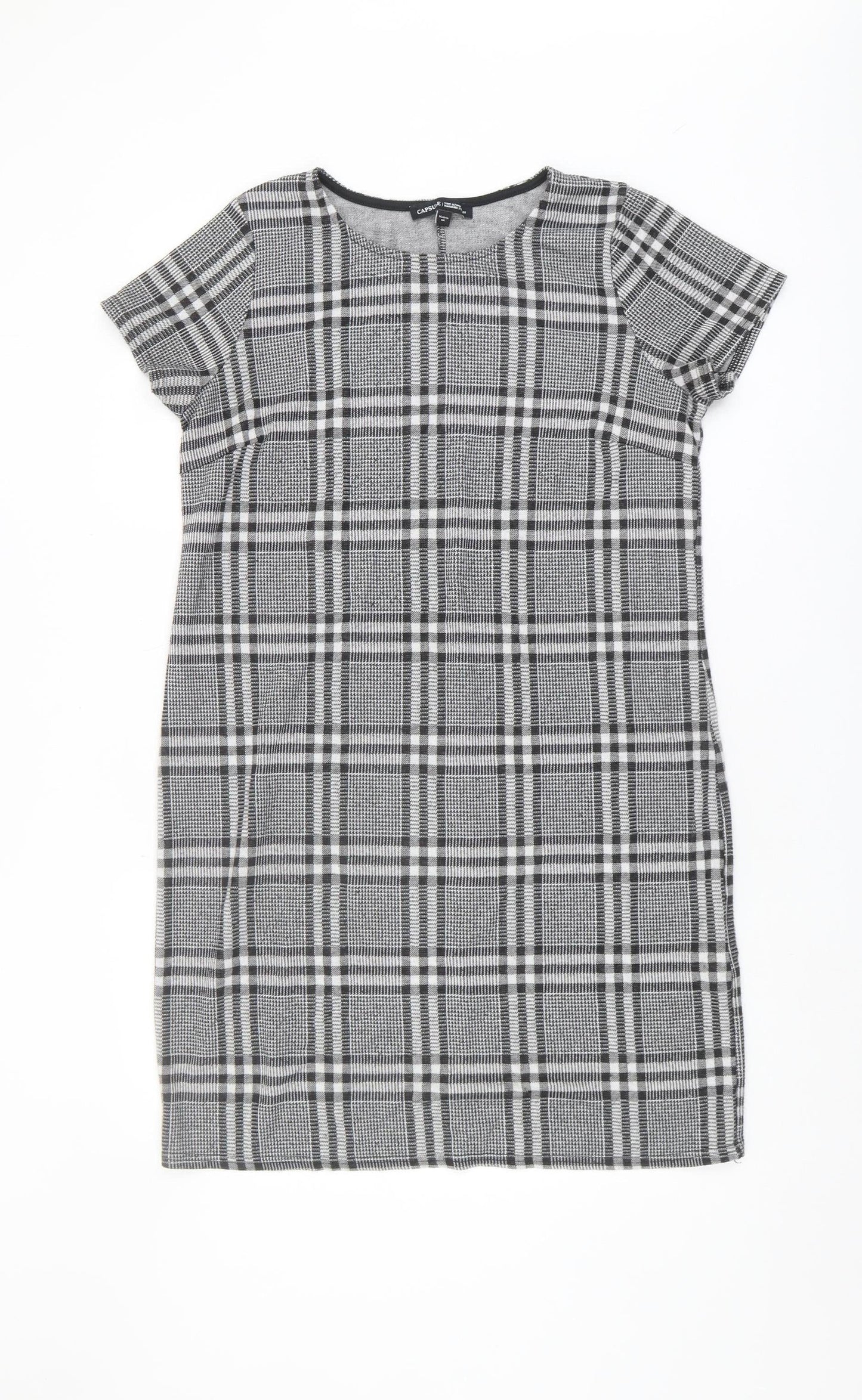 Capsule Women's Grey Check Shift Dress Size 12
