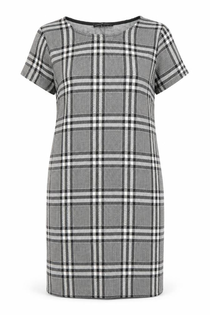 Capsule Women's Grey Check Shift Dress Size 12