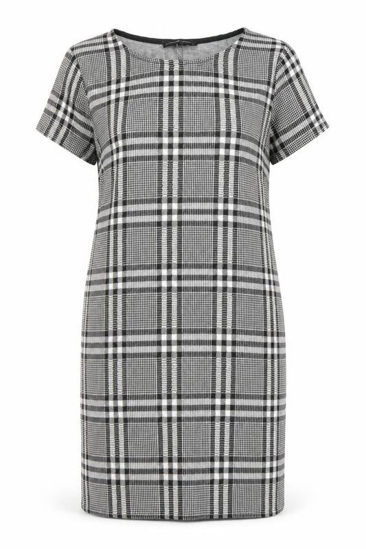 Capsule Women's Grey Check Shift Dress Size 12