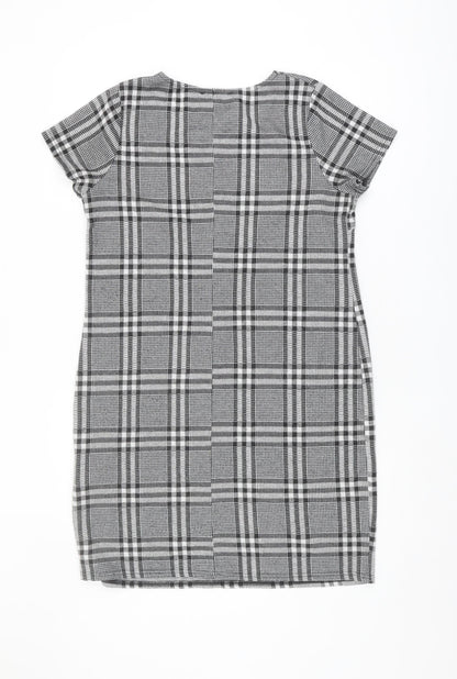 Capsule Women's Grey Check Shift Dress Size 12