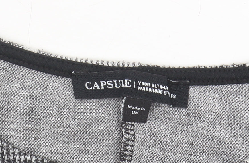 Capsule Women's Grey Check Shift Dress Size 12