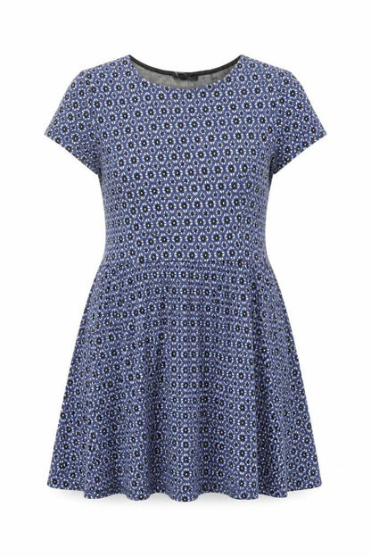 Topshop Women's Blue Fit & Flare Dress, Size 12