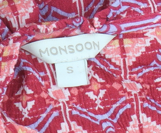 Womens UK Size S Monsoon Pink Basic Blouse