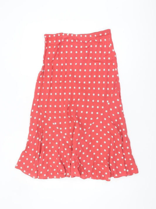 Marks and Spencer Women’s Red Polka Dot Midi Skirt