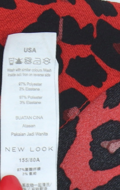 New Look Red Animal Print Camisole, Size 6