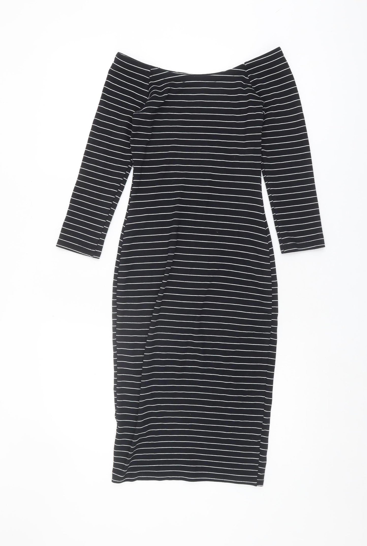 Zara Women's Black Off the Shoulder Bodycon Dress S