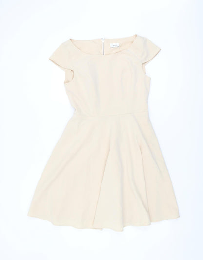 Vila Women Beige Short Sleeve Dress, Size S