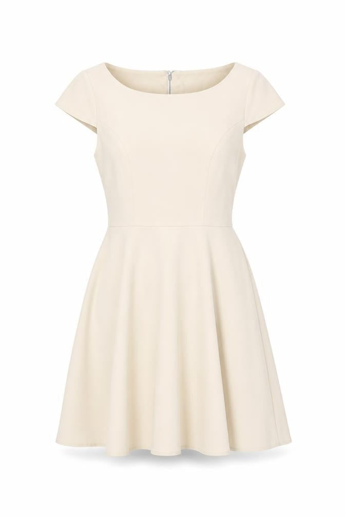 Vila Women Beige Short Sleeve Dress, Size S