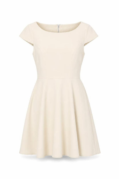 Vila Women Beige Short Sleeve Dress, Size S