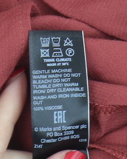 Womens UK Size 10 Marks and Spencer Red Basic Blouse