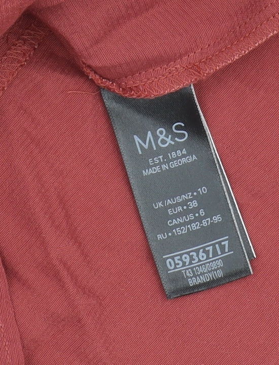 Womens UK Size 10 Marks and Spencer Red Basic Blouse