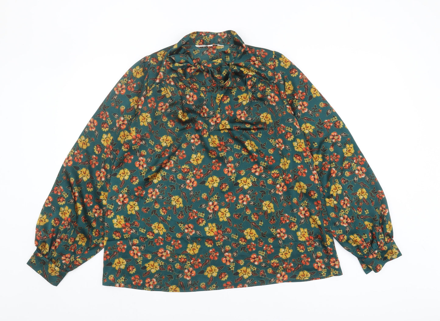 Womens UK Size 10 Apricot Multicoloured Basic Blouse