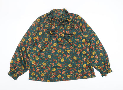 Womens UK Size 10 Apricot Multicoloured Basic Blouse