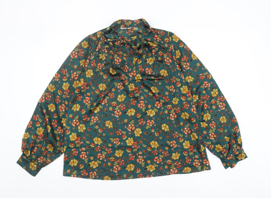 Womens UK Size 10 Apricot Multicoloured Basic Blouse