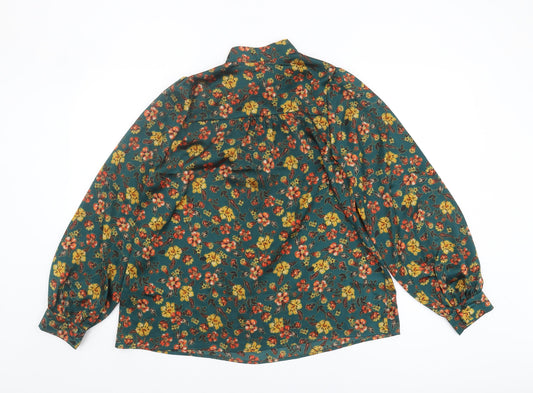 Womens UK Size 10 Apricot Multicoloured Basic Blouse