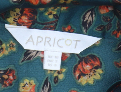 Womens UK Size 10 Apricot Multicoloured Basic Blouse