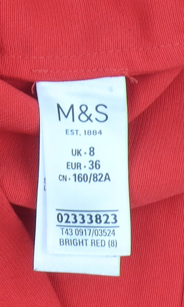 Womens UK Size 8 Marks and Spencer Red Basic Blouse