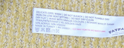 Fat Face Women's Yellow Open Front Cardigan Size 12