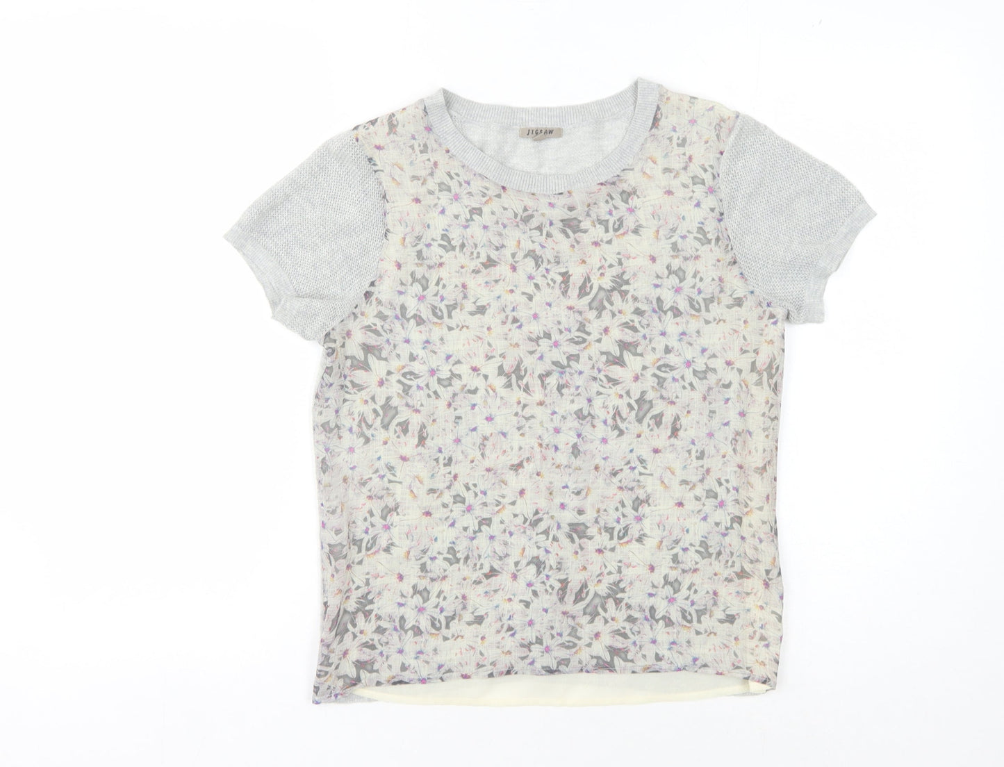 Womens UK Size S Jigsaw Grey Basic T-Shirt