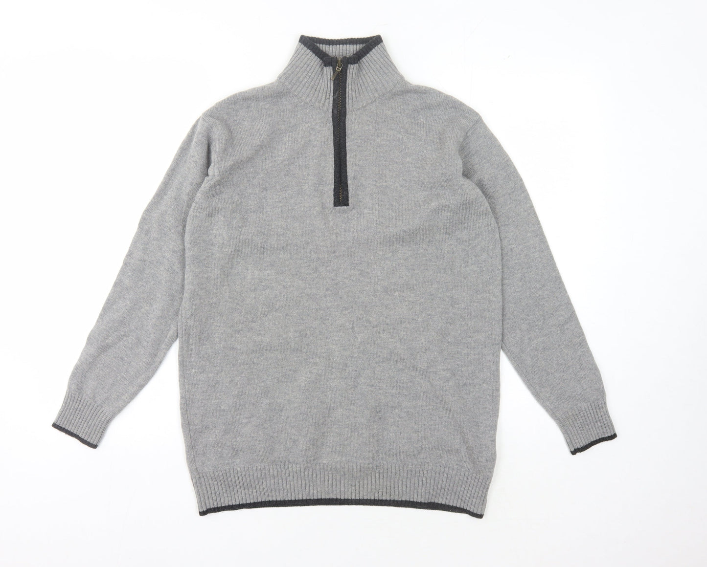 Woolovers Men's Grey Wool Pullover Jumper, Size S