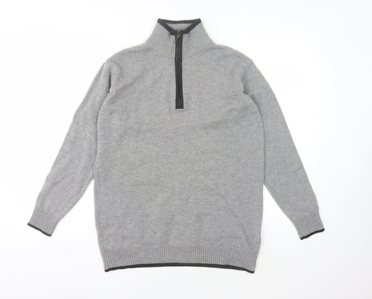 Woolovers Men's Grey Wool Pullover Jumper, Size S