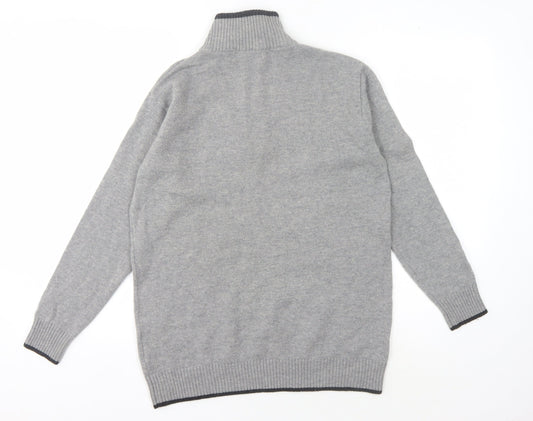 Woolovers Men's Grey Wool Pullover Jumper, Size S