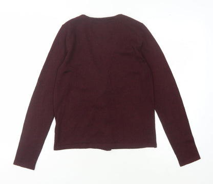 na.mu Women's Brown Cardigan, Size 2, V-Neck, Knit