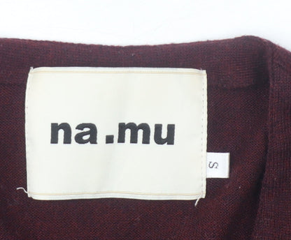 na.mu Women's Brown Cardigan, Size 2, V-Neck, Knit