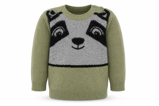 Benetton Unisex Baby Green Animal Jumper 6-9 Months Acrylic Blend