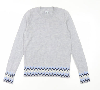 Jigsaw Women's Grey Geometric Pullover Jumper XS