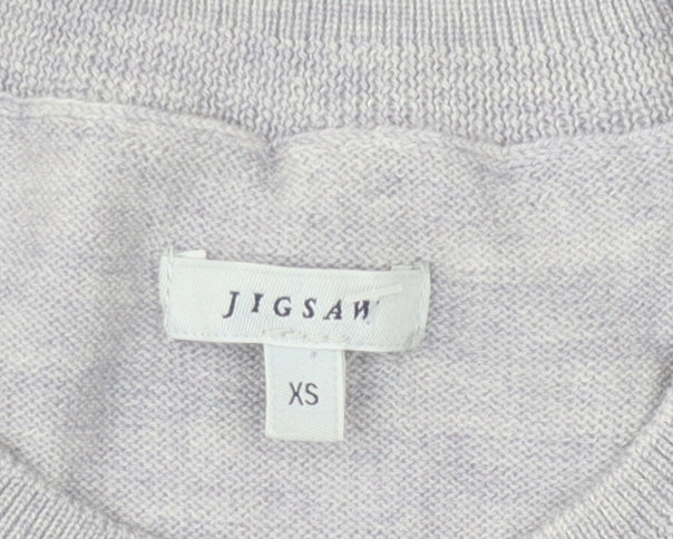 Jigsaw Women's Grey Geometric Pullover Jumper XS