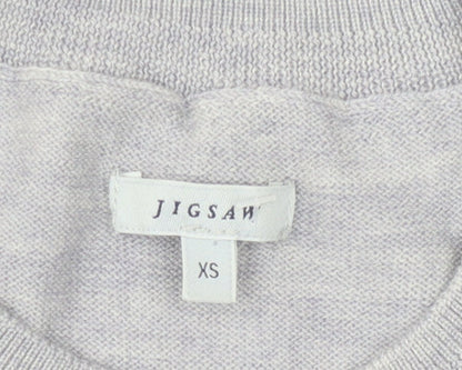 Jigsaw Women's Grey Geometric Pullover Jumper XS