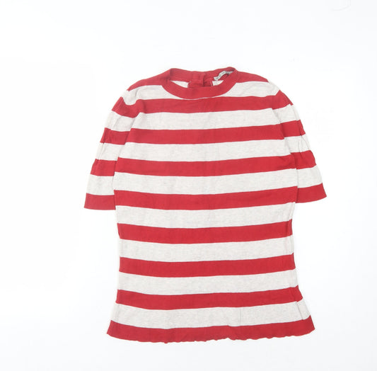 Kookai Women's Red Striped Pullover Jumper Size 8