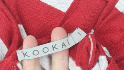 Kookai Women's Red Striped Pullover Jumper Size 8
