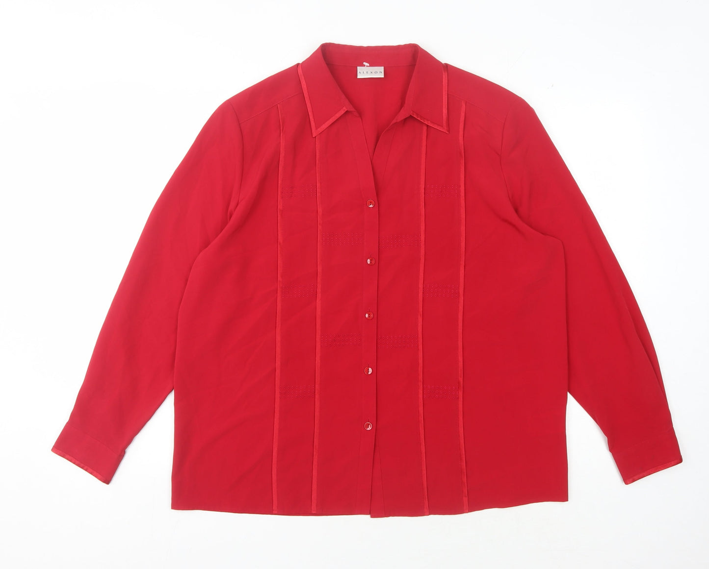 Alexon Women's Red Button-Up Shirt Size 16