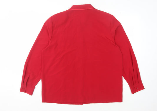 Alexon Women's Red Button-Up Shirt Size 16