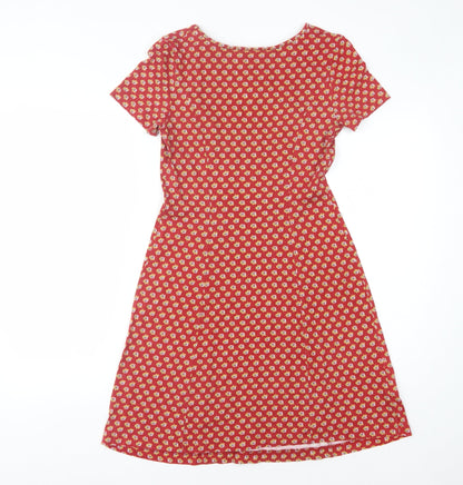 Laura Ashley Women's Red Floral A-Line Dress - S