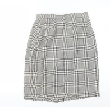Jaeger Women's Grey Check Pencil Skirt - Size 12