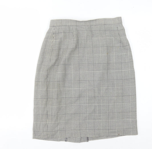 Jaeger Women's Grey Check Pencil Skirt - Size 12