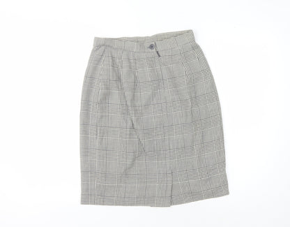 Jaeger Women's Grey Check Pencil Skirt - Size 12