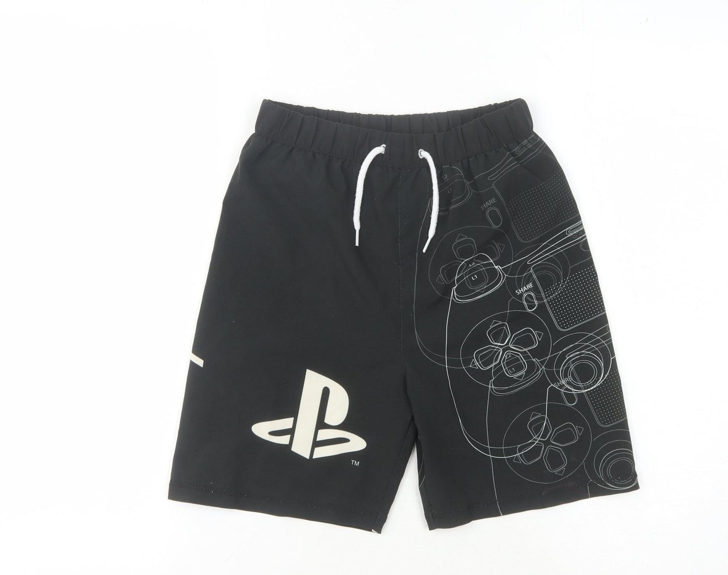 Official Licensed Product Boys Black Athletic Shorts, Size 9-10