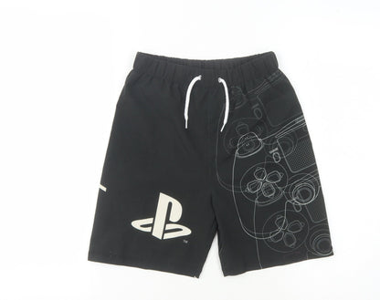 Official Licensed Product Boys Black Athletic Shorts, Size 9-10