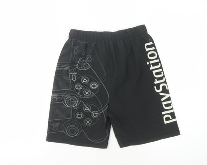 Official Licensed Product Boys Black Athletic Shorts, Size 9-10