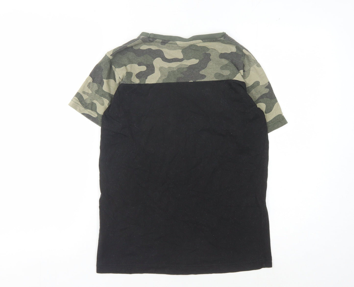 Bench Boys Black Green Camouflage T-Shirt 11-12 Years