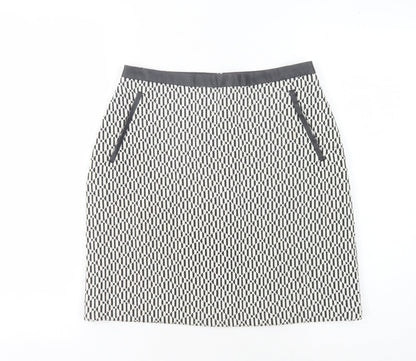 Oasis Women's Black Geometric Pencil Skirt Size 8